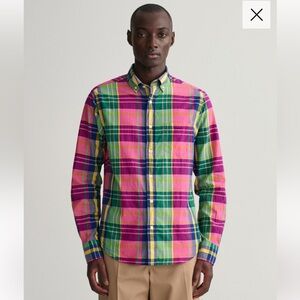 NWT Gant Indian Cotton Madras Shirt Regular Fit Shirt